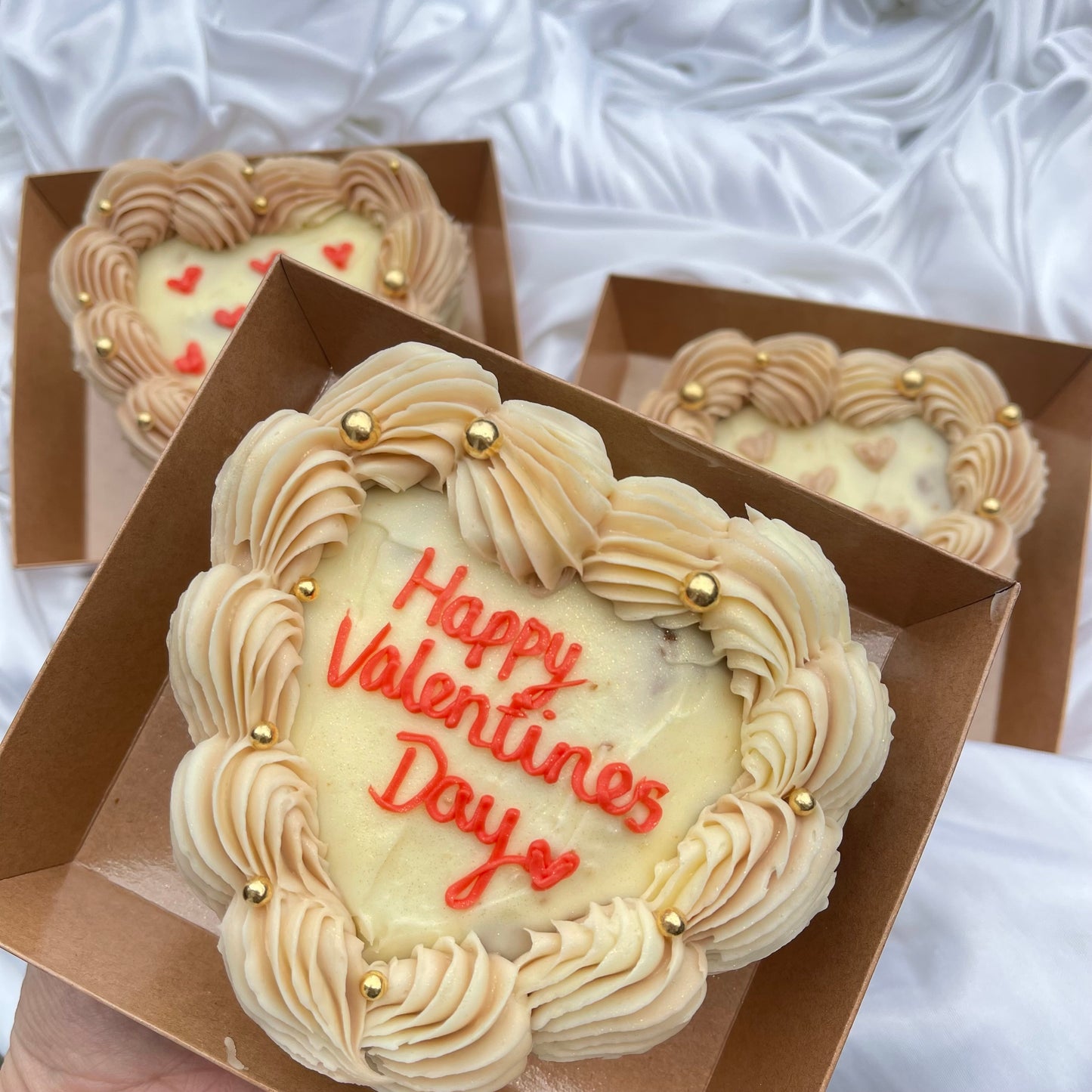 Personalised Valentines Day Heart Vanilla Mini Cake