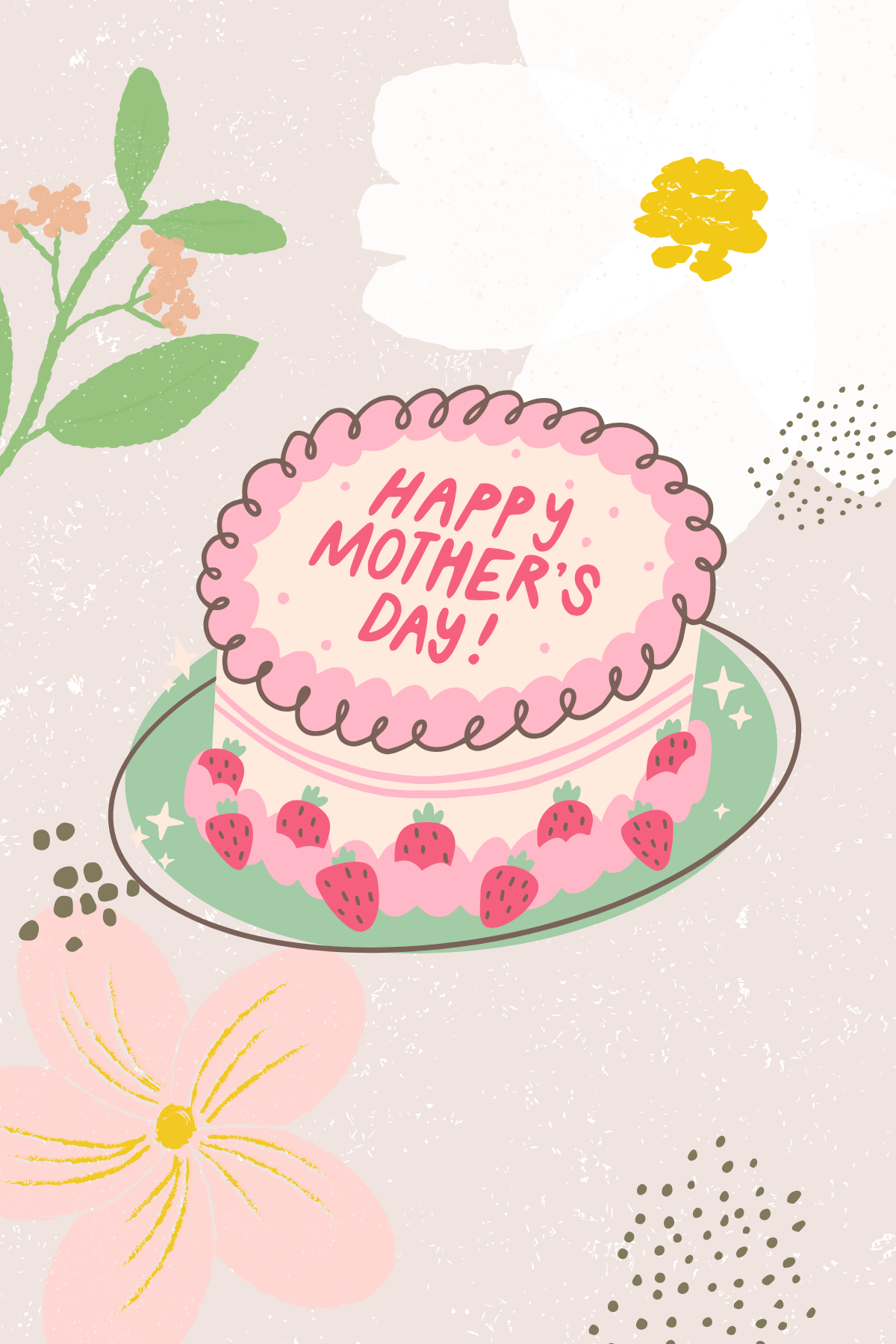 Mothers Day Cake Card