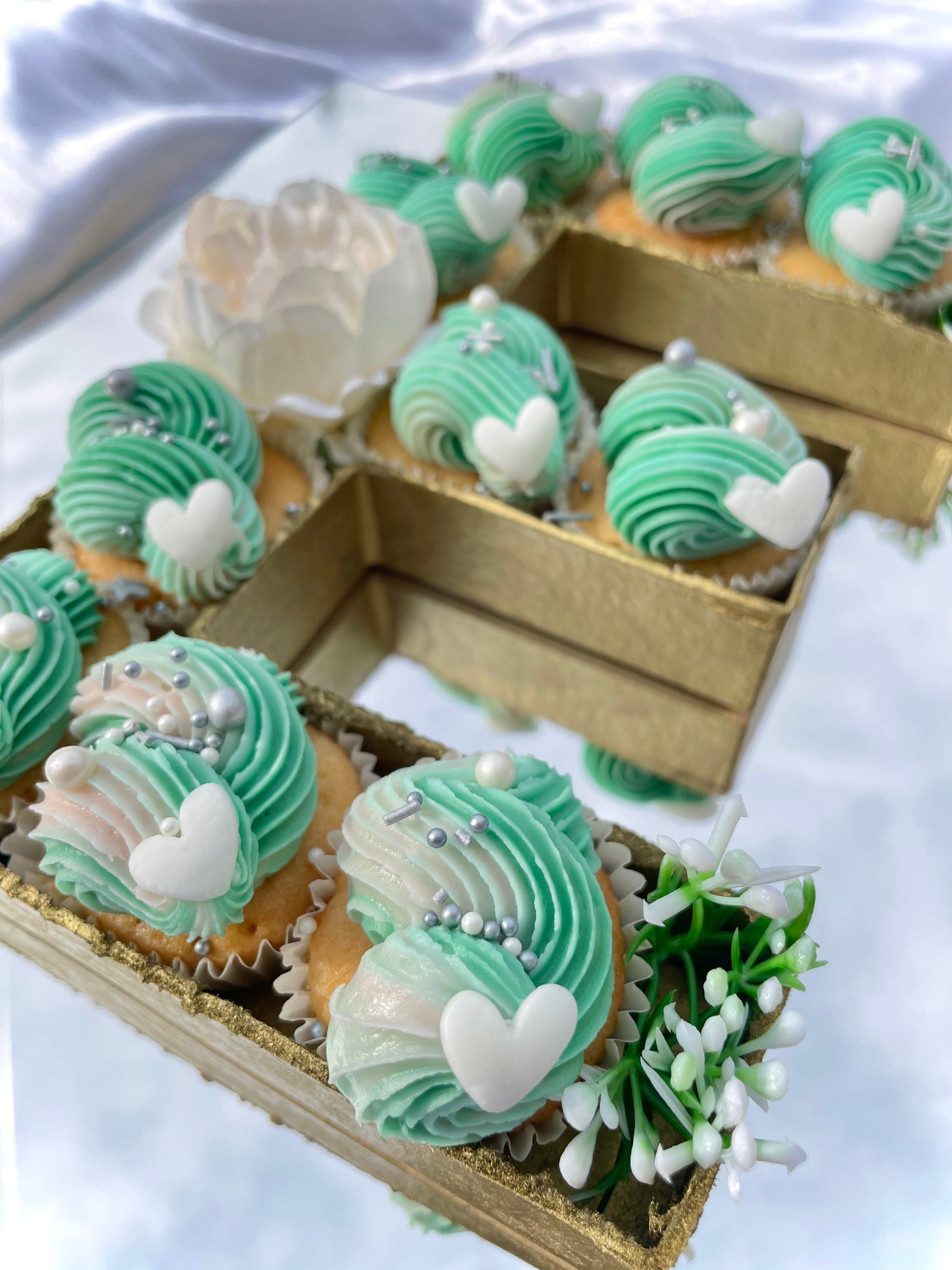 E filled letter cupcake