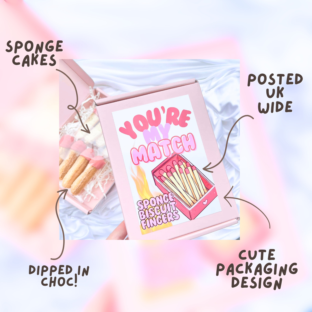 Valentine Match Stick Sponge Biscuits