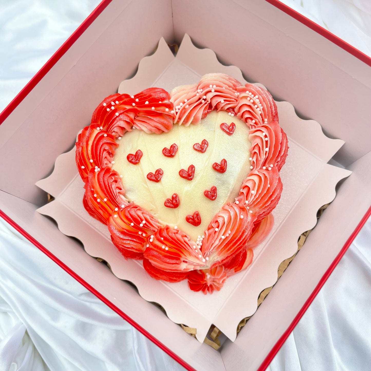 Personalised Valentines Day Heart Vanilla Mini Cake