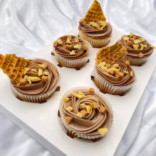 6 Toffee and Honeycomb Cupcakes