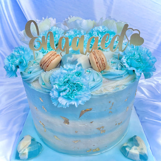 Engagement layered floral cake 