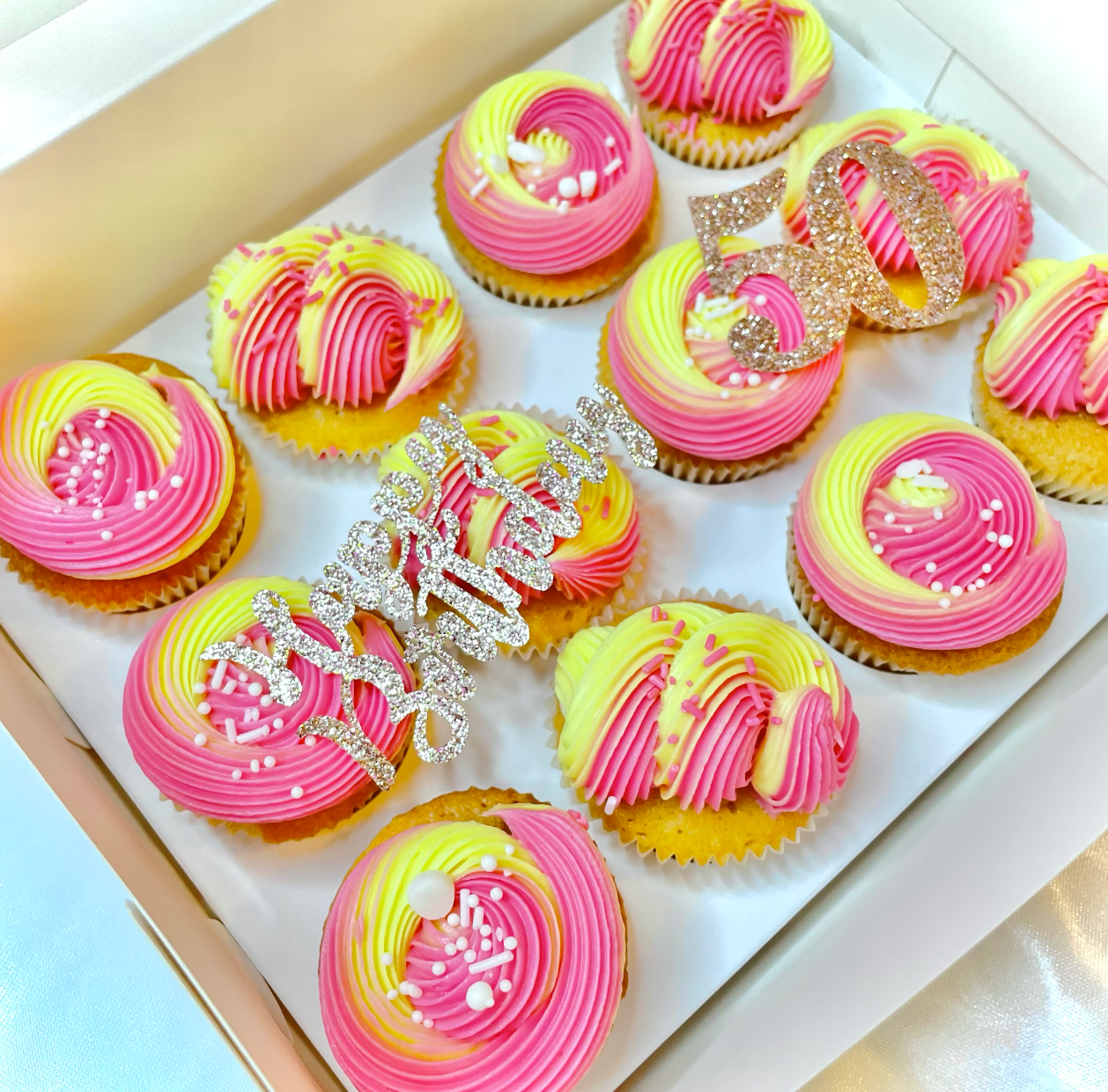 50th birthday mini cupcake